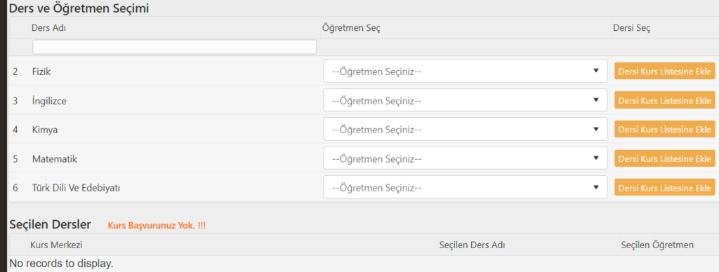 Liseler için destekleme ve yetiştirme kursları