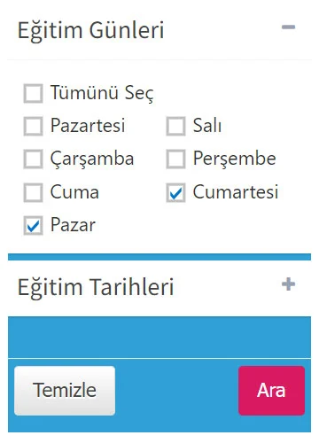 İsmek'in kurs gün ve saatleri