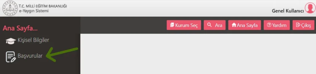 e-Yaygın kurs başvurusunun nasıl yapıldığı anlatılmaktadır.